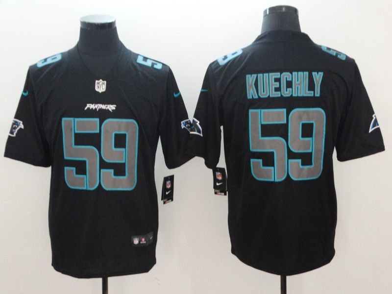 Men Carolina Panthers #59 Kuechly Nike Fashion Impact Black Color Rush Limited NFL Jerseys->carolina panthers->NFL Jersey